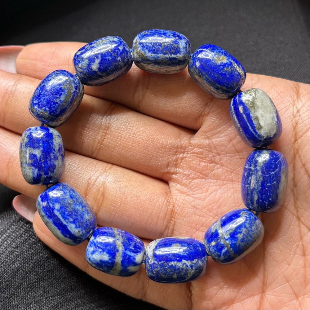 Lapis Lazuli Barrel Crystal Bracelet 13.5mm